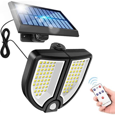 Projecteur solaire extérieur avec détecteur de mouvement, panneau solaire détachable de 90 LED (1/5)