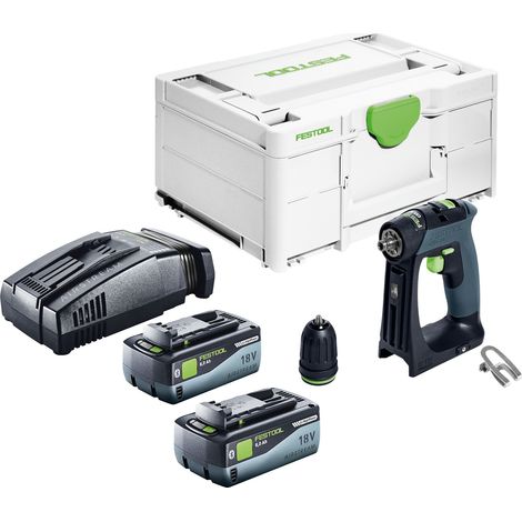 Trapano avvitatore a batteria Festool CXS 18 Basic 18 V 40 Nm brushless + 2x batteria ricaricabile 8,0 Ah + caricatore rapido + systainer