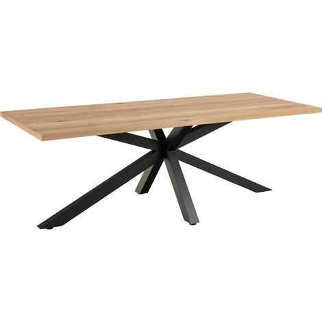 Mesa Norsica 605 , 76x90x220cm, Chapa de madera natural, Metal