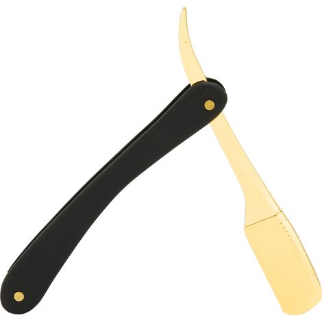 Rasoir droit vintage portable pour hommes, lame mate durable avec poignée profilée et prise en main ergonomique. (1/5)