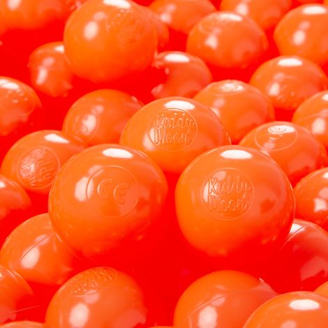Pelotas de plástico KiddyMoon de 6 cm, color naranja, juego de 200 pelotas de juguete de 6 cm.