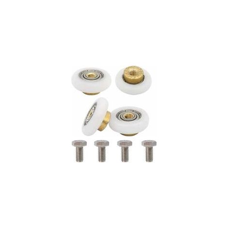 Pack de de 4 roulettes de rechange , XU,pour porte de douche 19 mm de diamètre, produit qualité supérieure, durable et fiable, matériaux sélectionnés, conforme normes