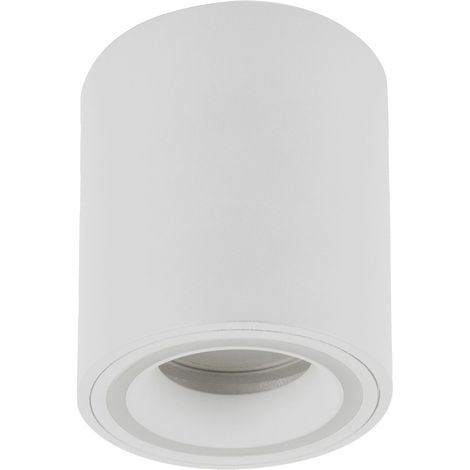 Spot de plafond aluminium GU10 rond D : 8 cm en saillie blanc