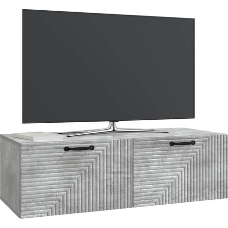 Maison Exclusive - Meuble TV mural Gris béton 98 x 41 x 30 cm Bois d'ingénierie