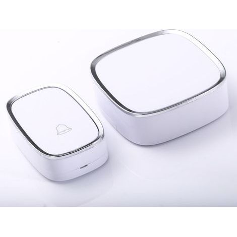 Sonnette sans fil, sonnette étanche de 300 m de portée, sonnette sans fil avec 1 émetteur et 1 récepteur enfichable et 36 sonneries 4 niveaux de volume pour la maison, le bureau, le m