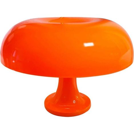 Lámpara de mesilla moderna color crema, luz nocturna con forma de hongo, gruesa, USB 5V, tres colores regulables (4 fuentes de luz LED).