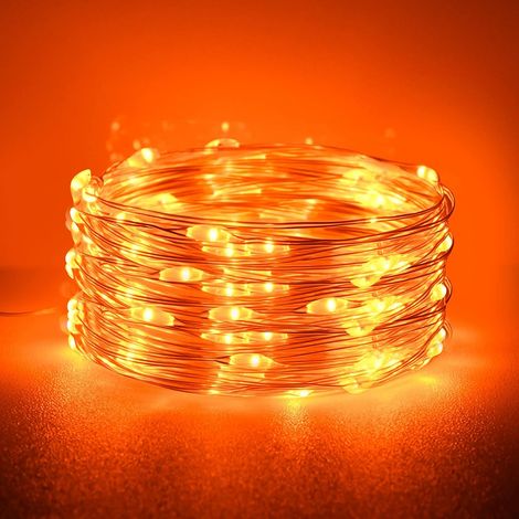 cshare Halloween Deko Lichterkette, Herbst lichterkette, 3m 9.8ft 30 LED Orange Fall Fairy Lichter,Halloween Nachbildungationen String Lichter IP65 wasserdicht Zelt Lichter für kürbis Dach Fenster Par (1/5)