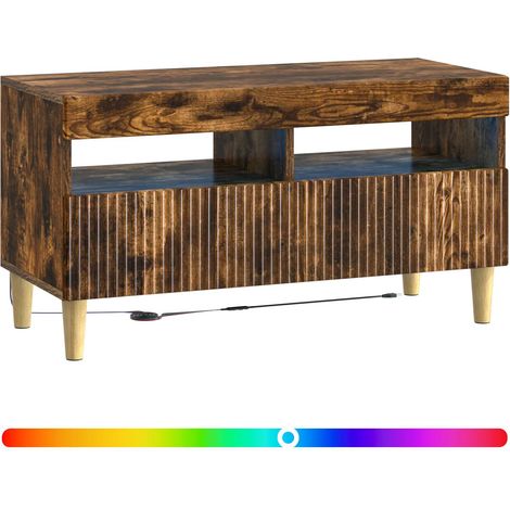 Maison Exclusive - LED-TV-Schrank Raucheiche Holzwerkstoff (1/5)