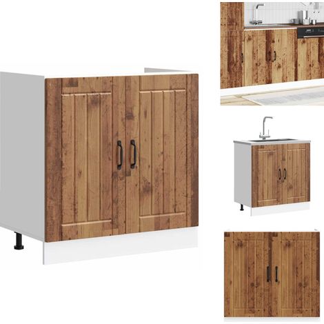 Meuble de base de lavabo Lucca vieux bois bois d'ingénierie - Meuble Bas Du Lavabo - Meubles Bas Du Lavabo - Meuble Bas De Cuisine - Meuble Bas Du Lavabo Pour Cuisine (1/5)