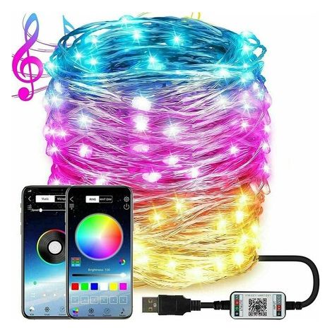 LUCI DI NATALE 100 LED 10MT DECORAZIONI NATALIZIE TELECOMANDO APP BLUETOOTH (1/5)
