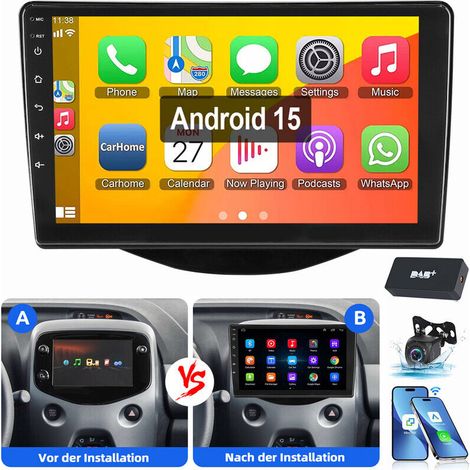 Autoradio 9 pouces Android 15 GPS RDS pour Toyota Aygo Citroën C1/Peugeot 108 4+64G DAB CAM (1/5)