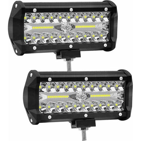 Proiettore di luce da lavoro a LED da 7 pollici e 120 W WANYI Lampada da lavoro 12 V/24 V per veicoli 6000 K 12000 LM Spot Flood Combo LED Fendinebbia (2 pezzi)
