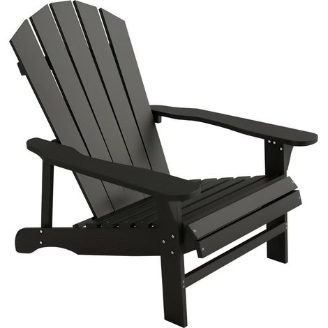 Fauteuil d'extérieur en bois résistant aux intempéries. Doté d'un dossier haut et d'accoudoirs, idéal pour jardin et terrasse (1/4)