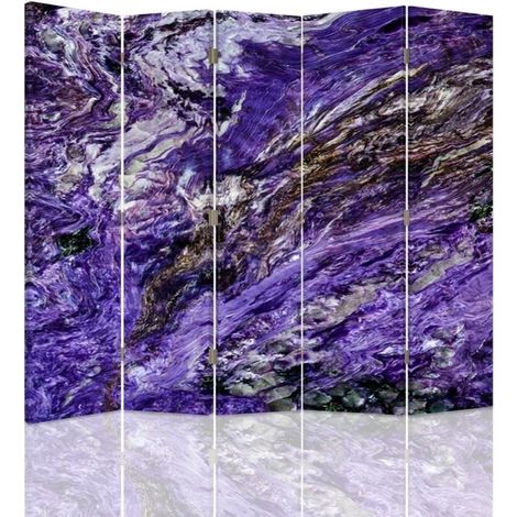 Paravento bilaterale, Acqua scrosciante in viola - 180x170 (1/5)