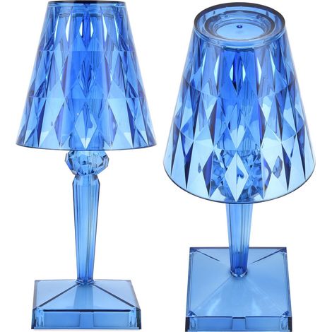 LED-Kristallprismen-Tischleuchte, klares, dimmbares Innenlicht, USB-aufladbar, blaue Tischleuchte (1/5)