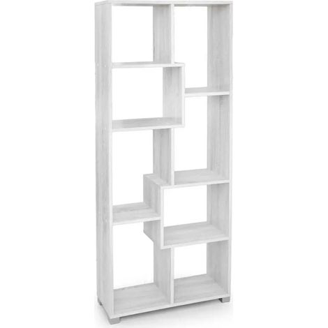 Librería Atena blanca 70 x 24 x 178 cm con diseño moderno y versátil