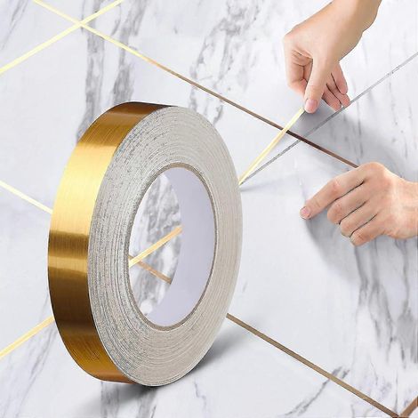 Self-adhesive Decorative Adhesive Tape, Waterproof Joint Line Tape, For Floors, Walls, Ceilings, Doors And Windows, Home Decor (1(2cm50m),gold)-hao