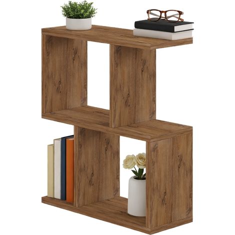 Lauriano Couchtisch, 2 Fächer, rechteckig, Tischplatte in dunkel Eiche, 45x17x51h cm Dunkelbraun Eiche