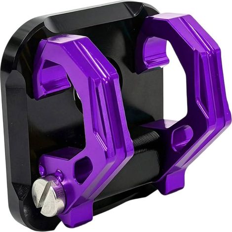 Crochet Pliant pour Giorno125 Support Porte-sac Patère Aluminium Usiné CNC Bras Rabattables Compacts Plaque de Fixation Plane Ergonomie pour Légères, Violet (1/5)