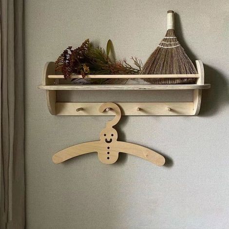 Appendiabiti a parete in legno a forma di pupazzo di neve, gancio decorativo stanza del bambino e del bambino, di archiviazione di parete creativi in legno massello (1/5)
