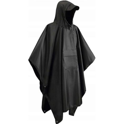 Leichter und wiederverwendbarer Regenponcho mit Kapuze und Tasche für Outdoor-Aktivitäten, wasserdicht und praktisch. (1/5)
