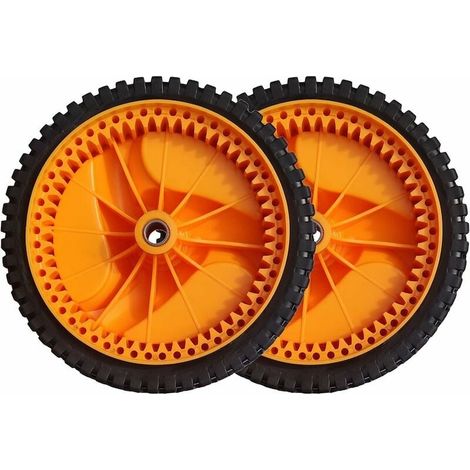 Lot de 2 roues en caoutchouc pour tondeuse à gazon, 53 dents, 200 x 45 mm, multicolores (1/4)