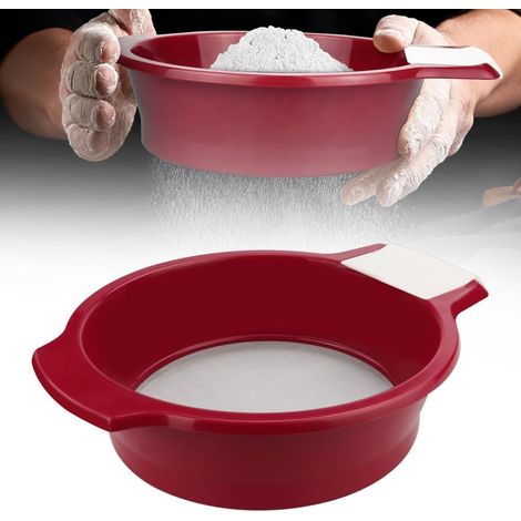 Setaccio per farina con raschietto, setaccio rotondo per pasticceria, setaccio per farina da pasticceria, setaccio per farina in acciaio inox, setaccio per farina, setaccio a rete in acciaio inox 21,5 (1/5)
