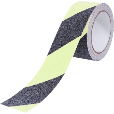 Nastro adesivo antiscivolo luminoso, striscia fosforescente autoadesiva per segnaletica esterna e indicazione direzionale, scale e pavimenti di sicurezza (5 cm x 10 m)