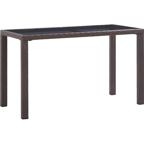 vidaXL Mesa de jardín de ratán sintético marrón 123x60x74 cm (1/5)
