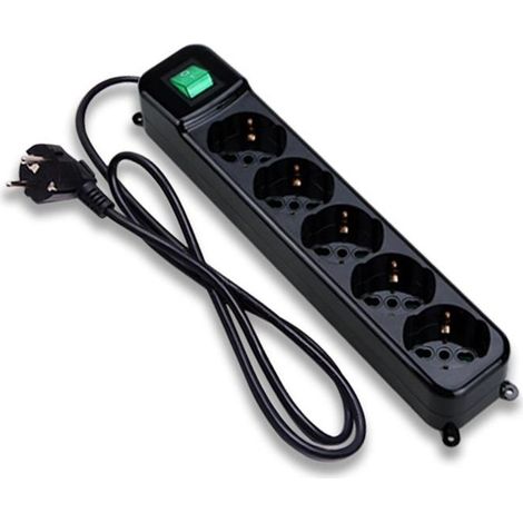 Tecnoware Multipresa - Ciabatta Elettrica con 5 Uscite SCHUKO/ITALIA 10/16A Inclinate a 45°- Interruttore Luminoso e Child Protection - Spina Ingresso SCHUKO (1/2)