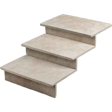 Dessus de marche Pierre de l'Atlas Beige 75x50x3 cm Bord Droit (à l'unité) - RO'MA NATURE