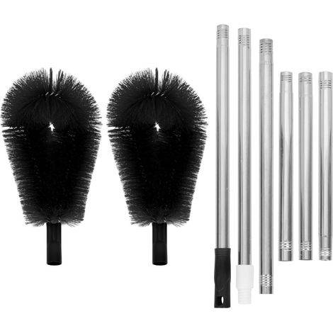 Brosse extensible nettoyage gouttière, manche télescopique acier inoxydable, noir, outil flexible pour entretien de toits et gouttières (1/5)