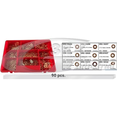 3RG 96016 CAJA ARANDELAS INYECTORES (90 PCS)