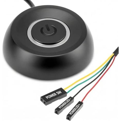 Interrupteur d'alimentation externe pour PC avec écran LED, interrupteur d'alimentation externe de démarrage à distance pour ordinateurs de bureau, avec câble de 1.8 m, noir (1/5)