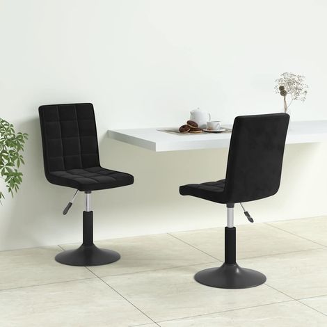 vidaXL Sillas de comedor giratorias 2 uds terciopelo negro (1/5)