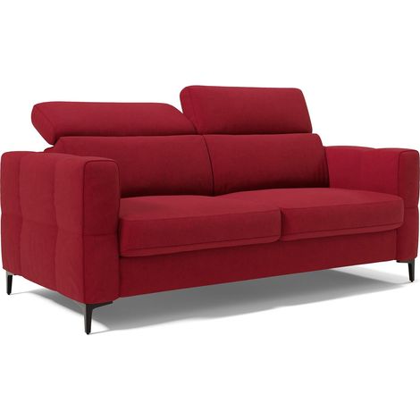 Gardenia Schlafsofa mit 18 cm hoher Matratze wasserfestem Stoff T02 178 cm (mat. 120x197) Rot