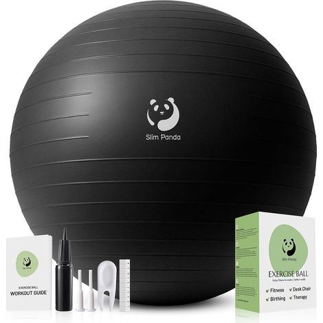 Slim Ballon Pilates, 55-85CM Antidéflagrant et renforcé Ballon de Gym avec Pompe, Soft Yoga Ball Équilibre pour Grossesse, Fitness, Travail de l'équilibre, Bureau (1/5)