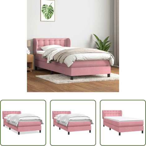 Matratze - Boxspringbett mit Matratze Rosa 80x220 cm Samt (1/5)