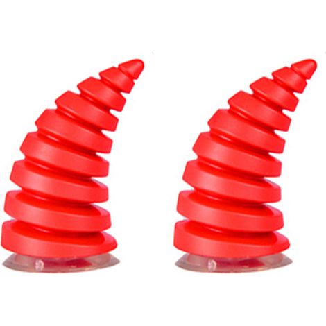 Paire de cornes de diable décoratives universelles pour casque moto, vélo et cyclomoteur, rouges (1/5)