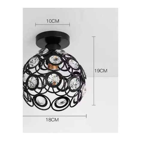TAISHENGDA-Lampe murale géométrique en fer forgé pour le salon, la cuisine, le loft, la salle à manger, la cafétéria (ampoule non incluse) Lumière blanche en forme de boule de cristal E27