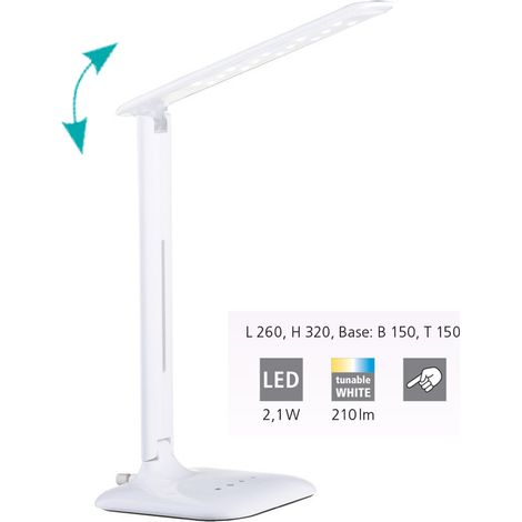 Lampada Da Tavolo Moderna Caupo Policarbonato Bianco Luce Led Integrato 2,1W (1/5)
