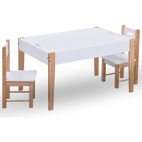 Ensemble Table + 2 chaises pour enfants - Table à manger avec Chaises Noir et blanc BV560899 - BonneVie (1/5)