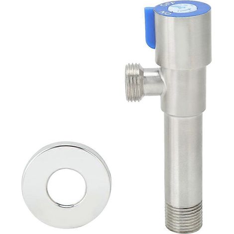 Robinet d'arrêt d'équerre pour cuisine et salle de bain, vannes de contrôle d'eau en acier inoxydable 304, filetage G1/2, 2 pièces (1/5)