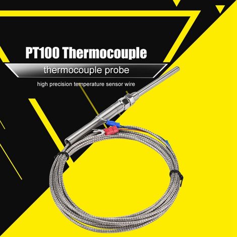 Fil de capteur de température PT100 à résistance platine, filetage M8, sonde de 50 mm, 0-400 °C (3 m) (1/5)