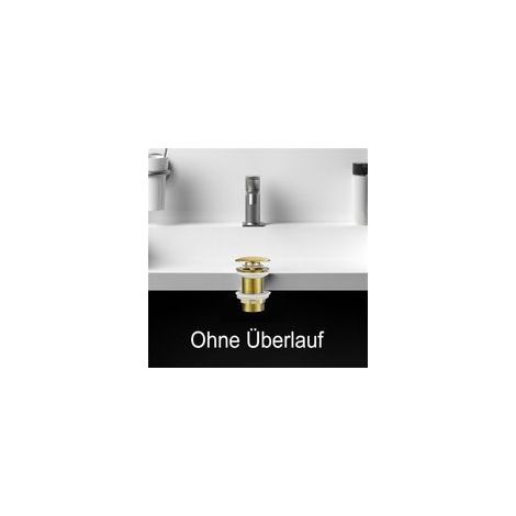 Bonde évier pop-up moderne – Laiton massif avec trop-plein – Installation rapide sans outils – Raccord standard 1' (1/3)