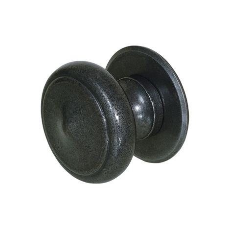 Bouton 47 BOUVET fixe sur rosace pleine - Fer cémenté noir - 8127 (1/2)