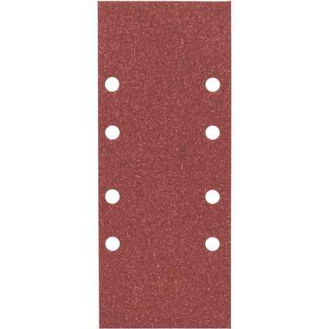 Papier abrasif pour ponceuse orbitale, 8 trous, maille 80, 93mm x 230mm, paquet de 10 feuilles (1/5)