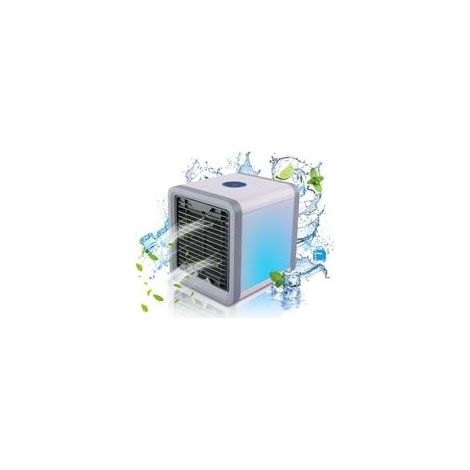 Mini Climatisateur Portable Rechargeable USB - Ventilateur USB avec Réservoir d’Eau - LED 7 couleurs, Rafraichisseur d’Air - Climatiseur Mobile - Déshumidificateur d’Air - Sans Évacuation (1/5)