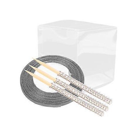 Set leere Keksdosen, Bonbon-Apfel-Verpackungsboxen, transparente Boxen für Hochzeitsfeiern (Silber) (1/2)