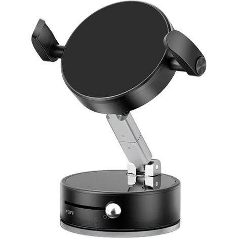 Support de téléphone magnétique à ventouse réglable à 360° 2 en 1 pour voiture, avec ventouse puissante et fixation sécurisée par clip de ventilation pour une conduite en toute sécurité. (1/5)